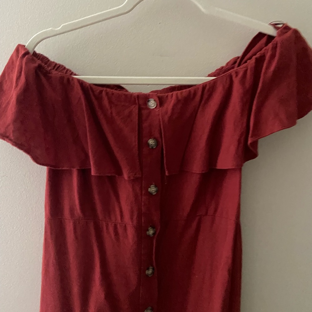 Maroon Zara button down dress